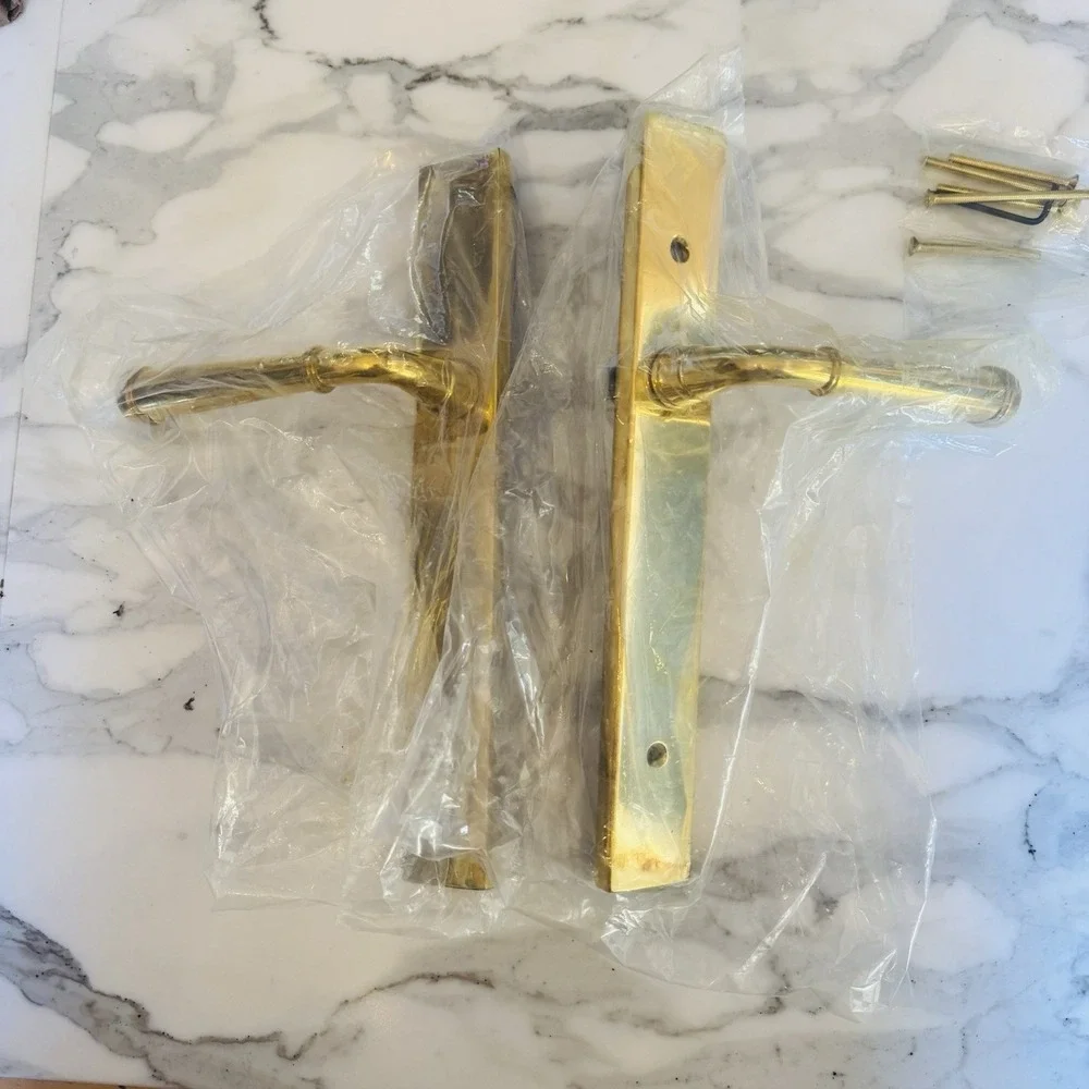 Emtek‎ Merrimack Lever US3NL Polished Brass 14A4MERHUS3NL RH Open Box NOS